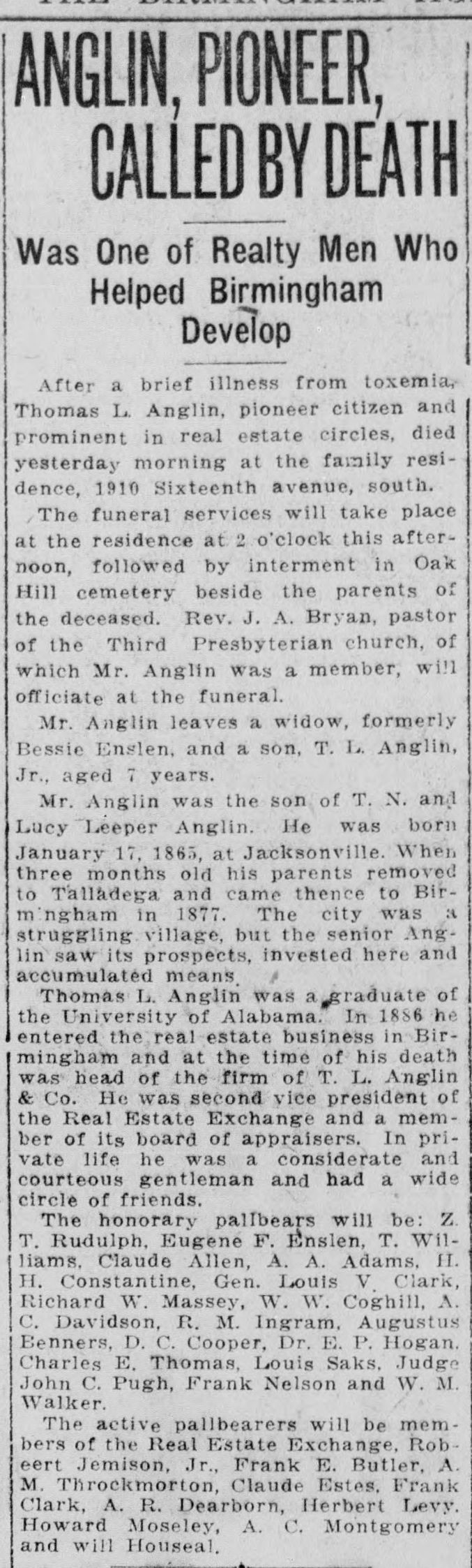 Thomas I. Anglin obituary